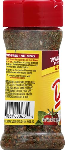 Dash Salt-Free Seasoning Blend, Tomato, Basil And Garlic, 2 Ounce