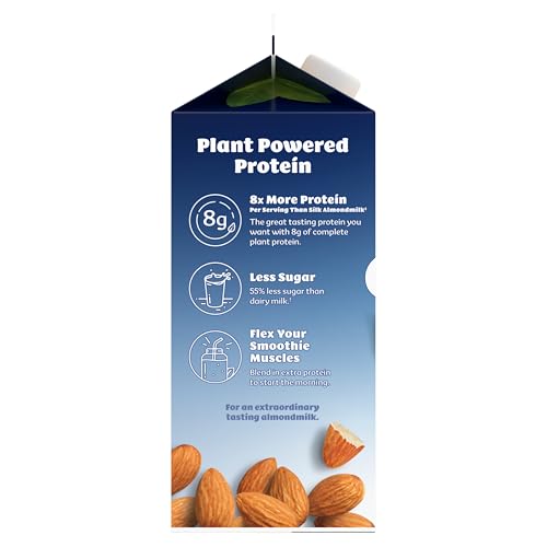 Silk Original Protein Almond Milk, Dairy Free, Gluten Free, Seriously Creamy Vegan Milk with 50% More Calcium than Dairy Milk, 5