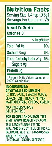 True Lemon Lemon Pepper Spice Blend, 2.12 Oz