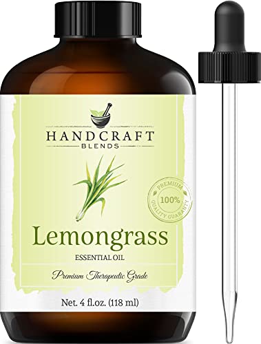 Handcraft Lemongrass Essential Oil - 100% Pure And Natural - Premium Therapeutic Grade With Premium Glass Dropper - Huge 4 Fl. O