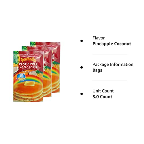 Hawaiian Sun Pineapple Coconut Pancake Mix 6-Ounce (Pack Of 3)