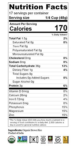 Lotus Foods Gourmet Organic Brown Basmati Rice, 25 Pound