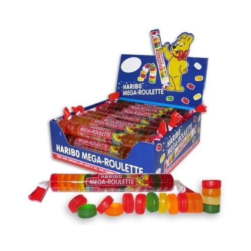 Haribo Gummi Roulettes, Mega-Roulette Candy, 1.59 oz Roll, Pack of 24, Orange