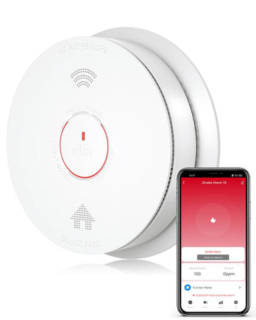 Siterwell Wifi Smoke Detector, Smart Smoke And Carbon Monoxide Detector With Auto-Check, 2.4G Wifi Smoke Detector And Carbon Mon