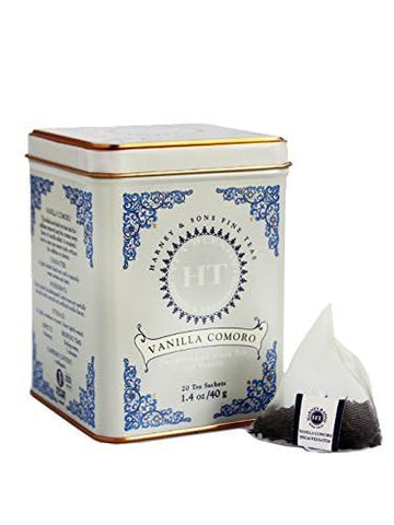 Harney And Sons Fine Tea, Vanilla Comoro, 20 Count (Pack Of 4)