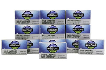 Wild Planet Wild Sardines in Extra Virgin Olive Oil with Sea Salt, Skinless & Boneless, Keto and Paleo, 4.25 Ounce (Pack of 12)