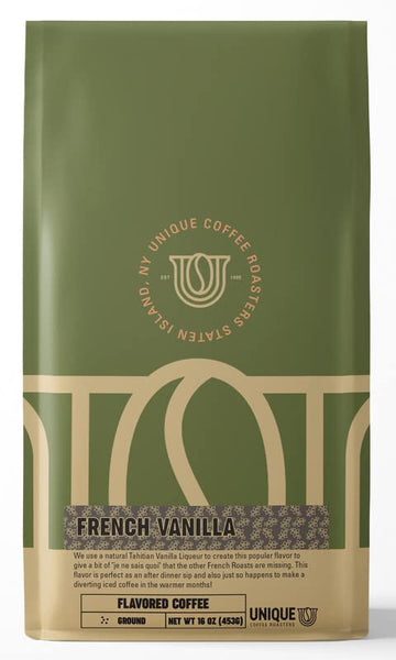 Gourmet French Vanilla Flavored Ground Coffee, 1 Lb (16 Oz) Bag, Medium Roast, 100% Arabica Enhanced Quality Flavor