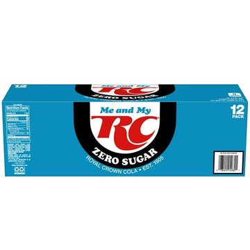 RC Cola Zero Sugar Soda, 12 Fl Oz Cans, Pack of 12