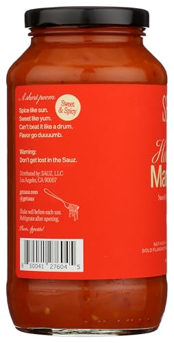 Sauz | Hot Honey Marinara (Single Jar) Thick & Creamy- Gluten-Free, Non-GMO, and 100% Delicious - Crafted in Small Batches for M