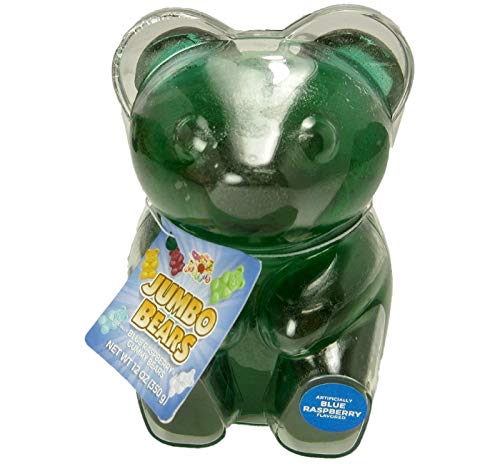 Alberts Big Bite Jumbo Blue Raspberry Flavored Gummy Bear, 12 Ounce, 4 Inches Tall