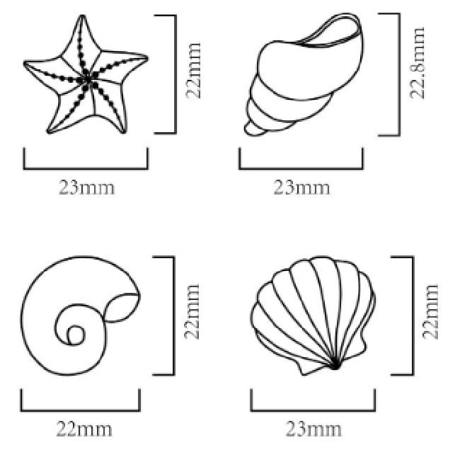 Oasis Supply Seashells And Starfish Sugar Decorations, Cupcake Toppers, 12 Count