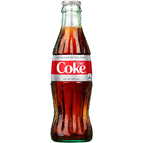 Diet Coke Glass Bottles, 8 Fl Oz, Pack of 24 - Refreshing Cola Beverage, Perfect for Parties and Gatherings
