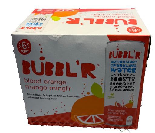 Generic BUBBLR Blood Orange Mango Minglr Sparkling Water - 6pk, 12 Fl Oz Cans
