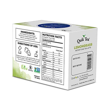 Quiktea Chai Tea Latte, Lemongrass, 100 Count