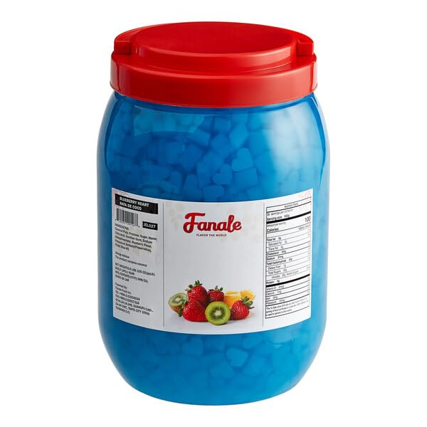 New Fanale Coconut Jelly Topping Nata De Coco For Boba Tea | Ice Cream | Yogurt | Smoothie | Milk Tea | Desserts (Blueberry Hear