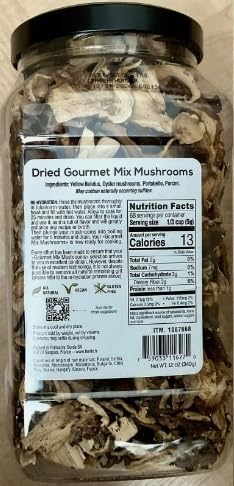 The Wild Mushroom Co. Dried Gourmet Mix Mushrooms, Premium Quality, 12 oz (340g)