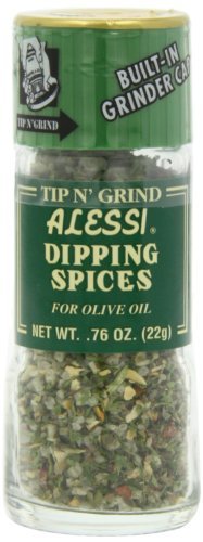 Alessi Herb & Seasoning Grinder, Dipping Spices For Olive Oil, Tip N' Grind (Garlic, 0.76 Ounce (Pack Of 6))