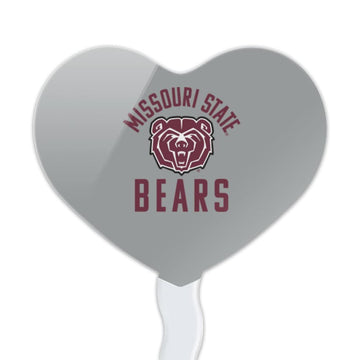 GRAPHICS & MORE Cupcake Picks Set of 6, Acrylic, Missouri State University, One Size, Heart Decoration