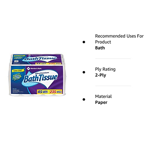 Member'S Mark Ultra Premium Bath Tissue, 2 Ply (232 Sheets, 45 Rolls)