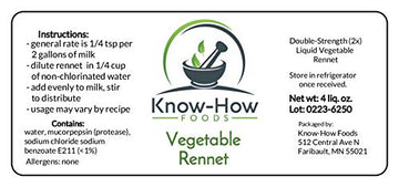 Liquid Vegetable Rennet (2x, double strength) (4 oz.)