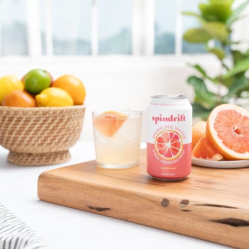 Spindrift G fruit Sparkling Water, Real Squeezed Fruit, 12 Fl Oz, Pack of 24, Only 15 Calories per Can