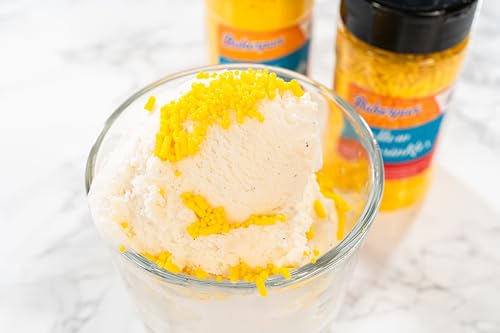 Bakerpan Yellow Jimmies Sprinkles - 6 Ounces Yellow Sprinkles For Cake Decorating - Edible Sprinkles For Cupcakes, Ice Cream, Ca