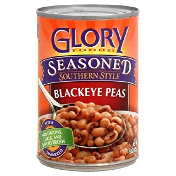 Glory Foods, Seasoned, Blackeye Peas, 15Oz Can (Pack Of 6)