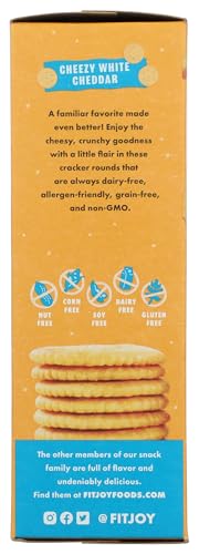 Fit Joy Cheezy White Cheddar Crackers, 8 Oz