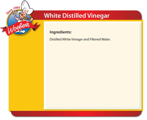 (4 Gallons) - Woeber'S Natural Distilled White Vinegar, 5% Acidity, Safe For Cooking And Cleaning, Individual 1 Gal Jugs