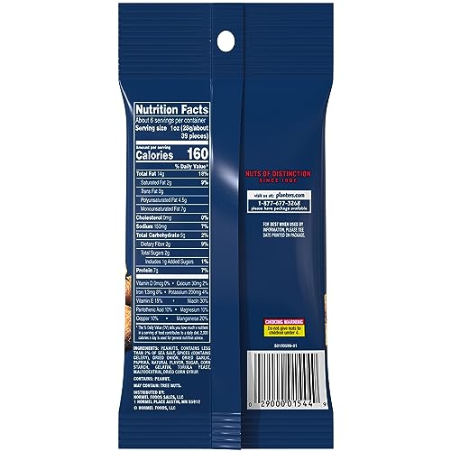 Planters Dry Roasted Peanuts, 6 Oz Bag (Pack Of 12)