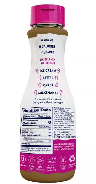 Salted Caramel Sugar Free Zero Calories Syrup Sauce For Coffee, Dessert, Ice Cream, Yogurt