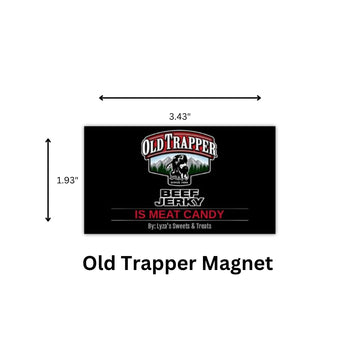 LYZAS SWEETS & Old Trapper Beef Jerky Gift Set, Peppered & Teriyaki, 21 Ounce (Pack of 2) with Bonus Magnet