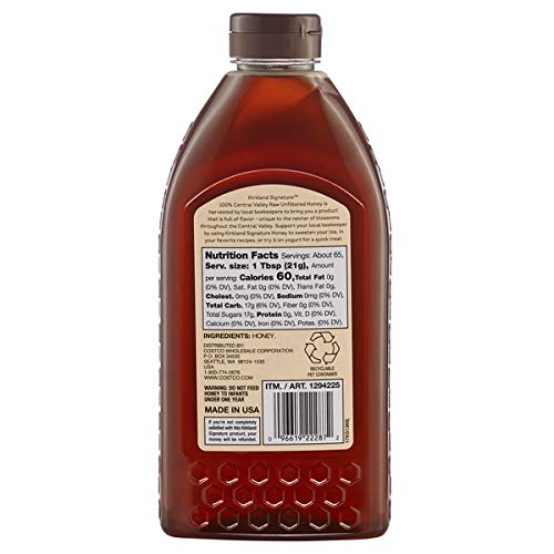 Kirkland Signature Central Valley Raw Unfiltered Usa Honey