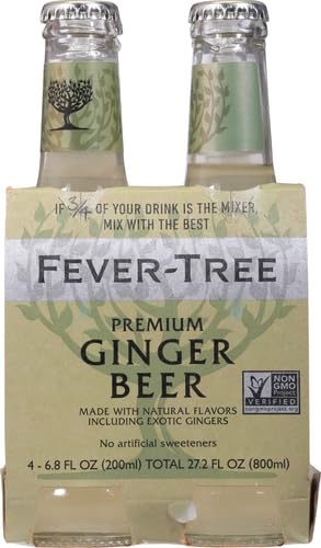 Fever-Tree Premium Ginger malt-inspired, 6.8 Fl Oz (Pack of 4), Model B28855