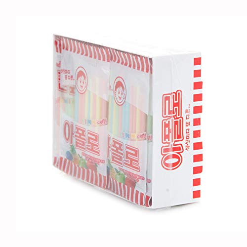 Zeesoon Apollo Straw Korea Candy (10G X 18 Packs) , Old School Childhood Korean Snack