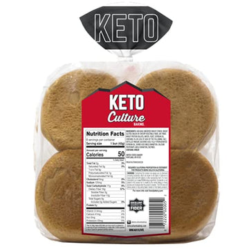 Keto Hamburger Buns By Culture Baking Made In Usa,8 Count (Pack Of 2)