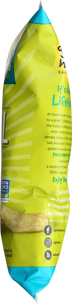 Good Health Avocado Oil Kettle Style Chips With Sea Salt 5 Oz. Bag (4 Bags)