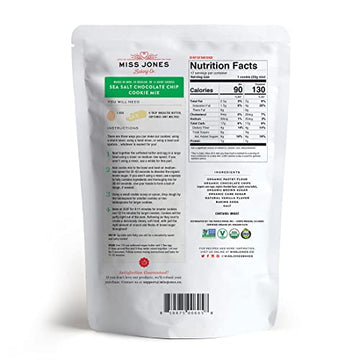 Miss Jones Baking Organic Cookie Mix, Non-Gmo, Vegan-Friendly, Packed With Morsels: Sea Salt Chocolate Chip (Pack Of 6)