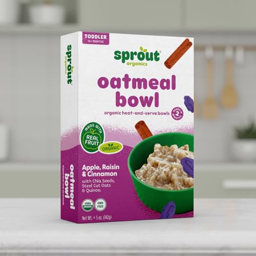 Sprout Organics, Toddler Meal, Oatmeal Raisin Breakfast Bowl, 5 Oz (8-Count)