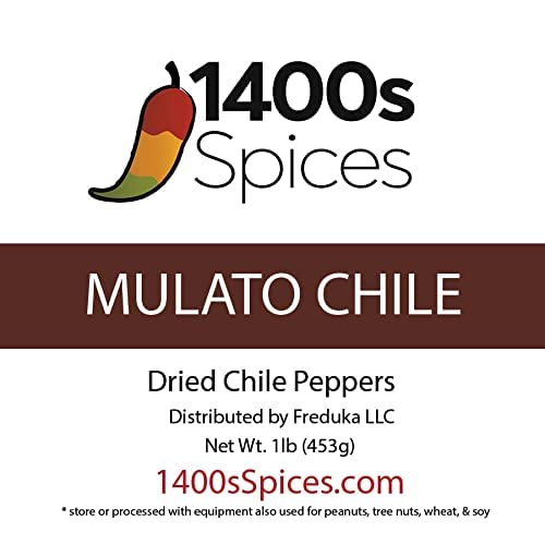 1Lb Mulato Chile, Fully Mature Poblanos, Dried Chili Peppers For Cooking By 1400S Spices