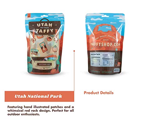 Taffy Shop Utah National Parks Water Taffy - Small Batch Salt Water Taffies Made In The Usa - Super Soft, Sweet, Taffy Candy - Guaranteed Fresh - Gluten-Free, Soy-Free, Peanut-Free - Personal (7Oz)