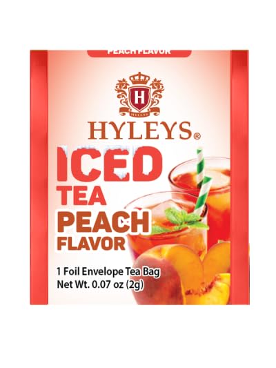 HYLEYS Iced Black Tea with Peach Flavor - 20 Tea Bags, 1 Pack (20 Count)