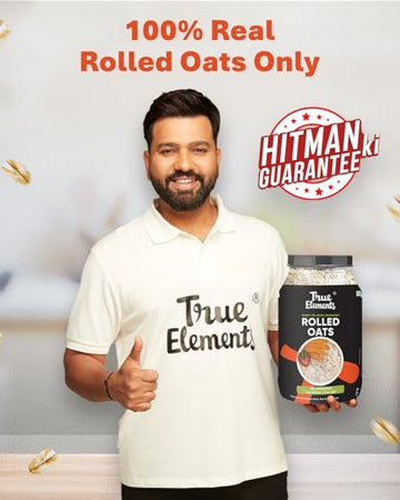 True Elements Rolled Oats 1.2 Kg - Diet Food | 100% Wholegrain Oats | Oats For Weight Management | High Fibre Breakfast | Rich I