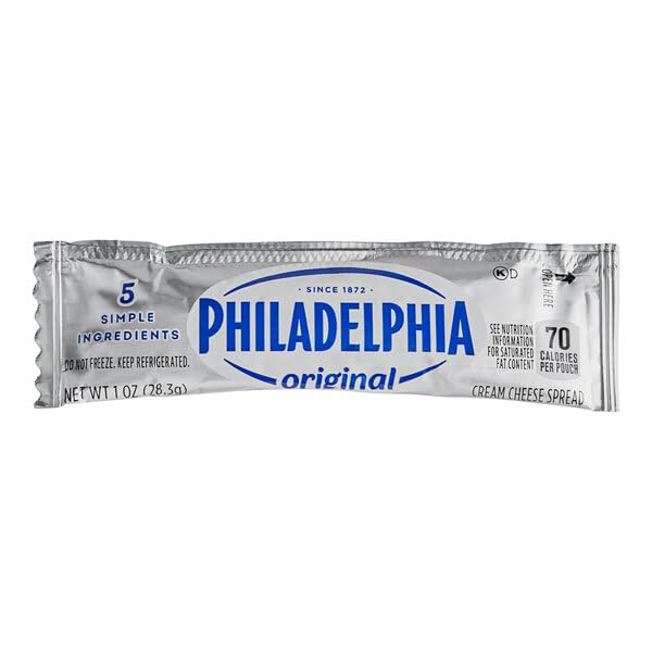 Prompt Prep Cream Cheese Pouches – 100 Count | Fresh & Creamy Spread for Bagels, Baking & Cooking
