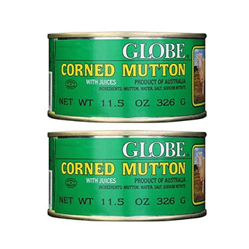 Globe Corned Mutton with Juices (Pack of 2 x 11.5 Oz) HALAL Corned Mutton is delicious and makes a great meal | Imported from Au