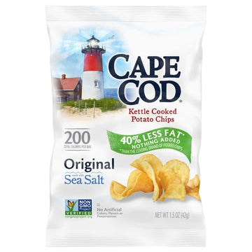 Cape Cod Potato Chips, Less Fat Original Kettle Cooked Chips, 1.5 Oz (Pack Of 56)