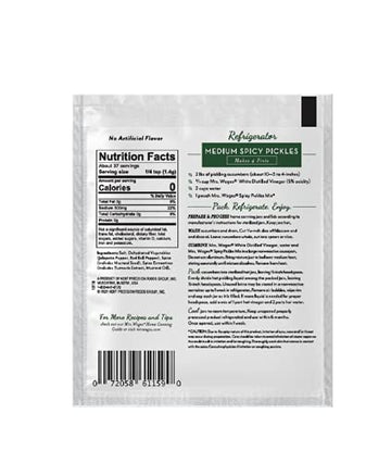 Mrs. Wages Medium Spicy Pickles Refrigerator Pickle Mix | Quick and Easy | Simple-To-Use | Simple Homemade Pickles | Flavorful S