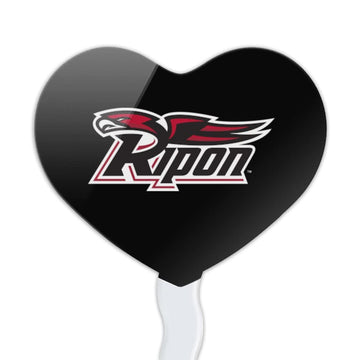 GRAPHICS & MORE Cupcake Picks Toppers Set of 6, Acrylic, Ripon College, Heart Decoration, One Size, Model CUPCAKE.HEART.CLCRIP.Z008906