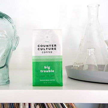 Counter Culture Coffee Big Trouble - Medium Roast, Sustainably Farmed, Kosher, Whole-Bean Coffee, 12Oz (1 Bag)