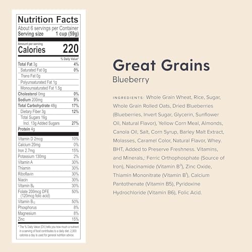 Post Great Grains Blueberry Morning Cereal, 13.5 Oz. Box (2 Pack)